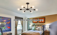 Black Powder Coating Modern Sputnik Chandelier