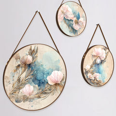 Floral Splash Round Framed Wall Art Set of 3