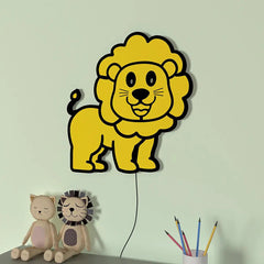 Baby Lion Backlit Wooden Wall Décor