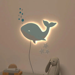 Baby Dolphin Backlit Wooden Wall Décor