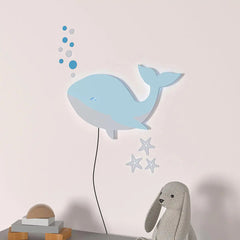 Baby Dolphin Backlit Wooden Wall Décor