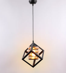 Metal Encased Luster Glass Designer Single Hanging Light