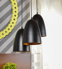 Black Inverted Tripple Cluster Hanging Light