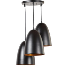 Black Inverted Tripple Cluster Hanging Light