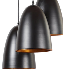 Black Inverted Tripple Cluster Hanging Light