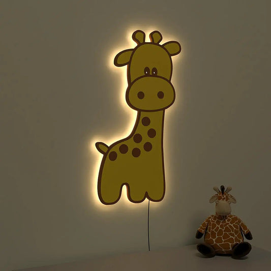 Baby Giraffe Backlit Wooden Wall Décor