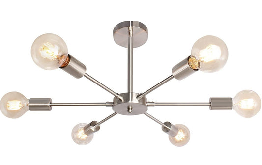 Shiny Chrome Color Modern Sputnik Chandelier