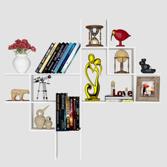 Beautiful Modern Design Wood Wall Shelf / Book Shelf, White Color