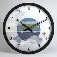 Sleeping Moon Cute Kids Wall Clock