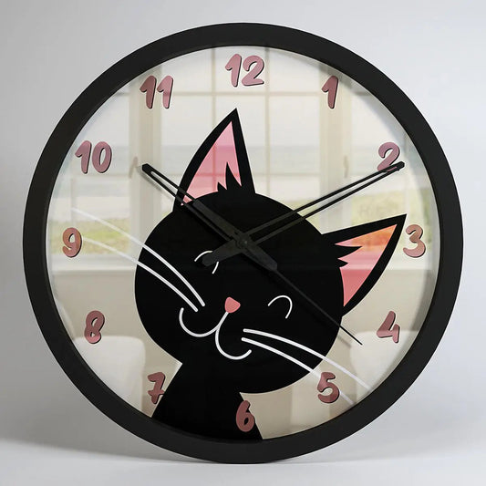 Happy Tiny Cat Kids Wall Clock