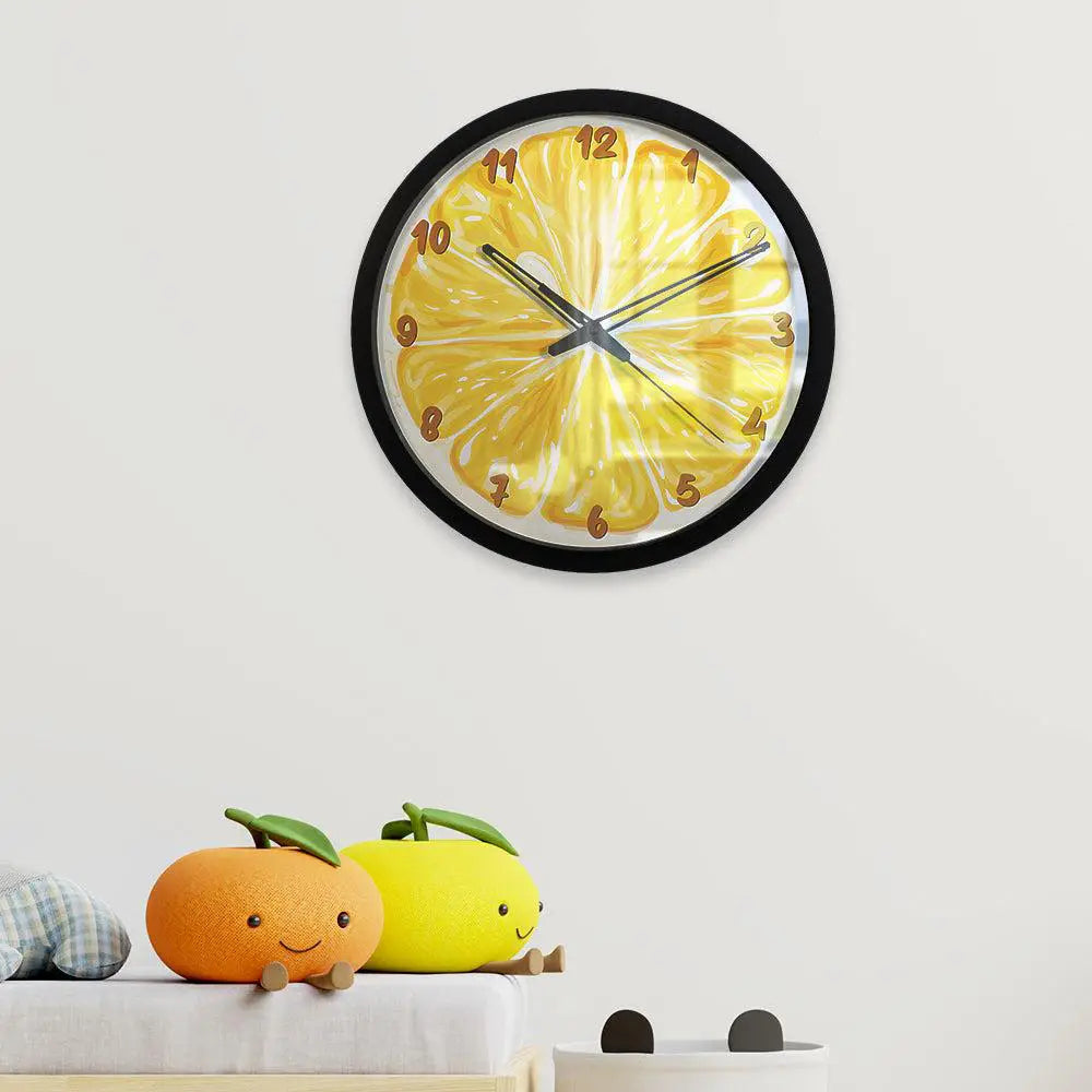 Yellow Lemon Kids Wall Clock