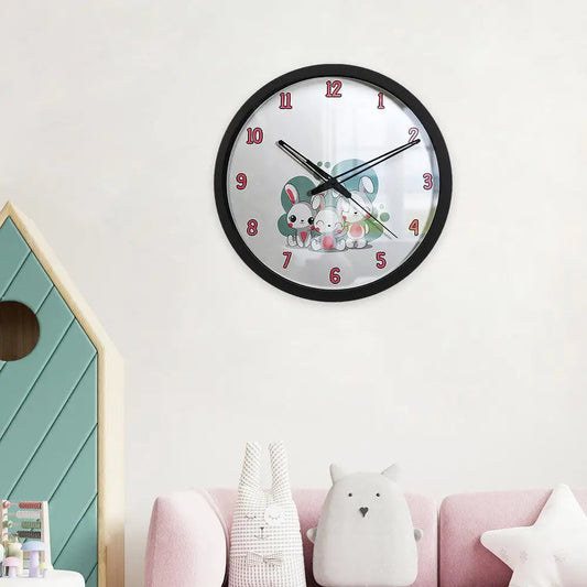 Three Bunny Friends Kids Wall Clock