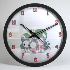 Three Bunny Friends Kids Wall Clock