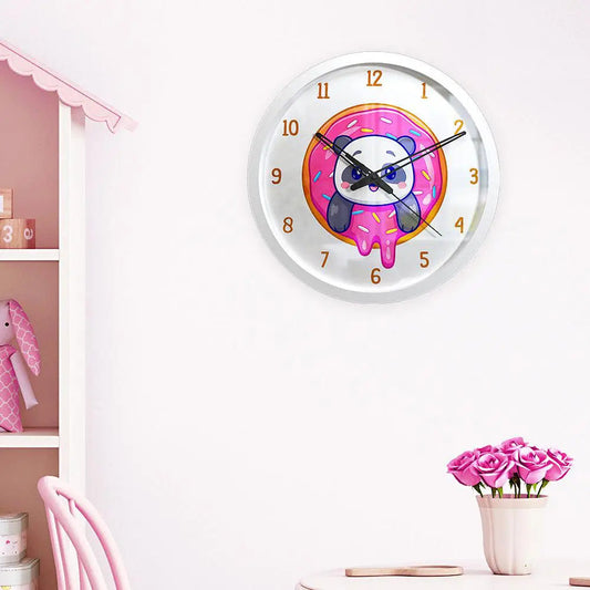 Donut Panda Kids Wall Clock