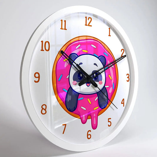 Donut Panda Kids Wall Clock