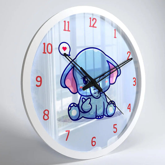 Playful Baby Elephant Kids Wall Clock