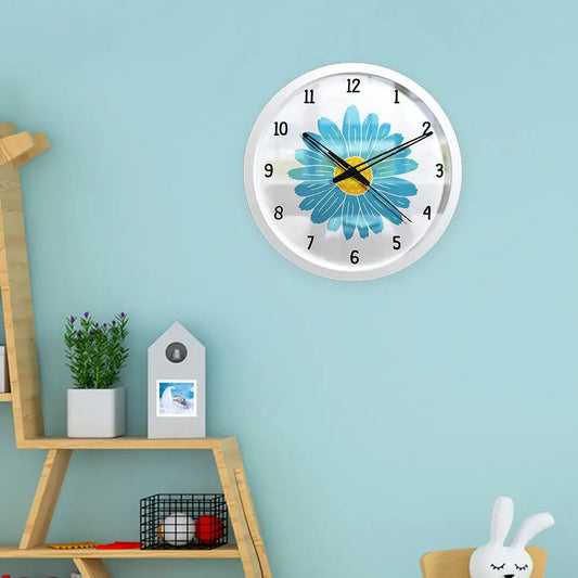 Blue Little Bloom Kids Wall Clock