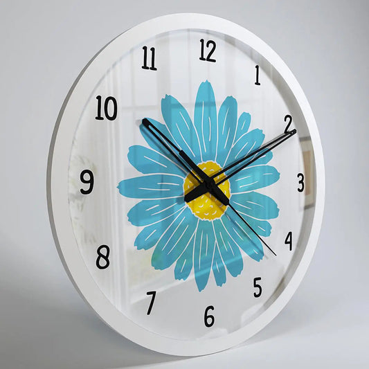 Blue Little Bloom Kids Wall Clock