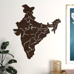 India Map Backlit Wooden Wall Decor