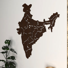 India Map Backlit Wooden Wall Decor