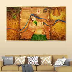 Radha Krishna Spiritually Romantic Canvas Painting Online