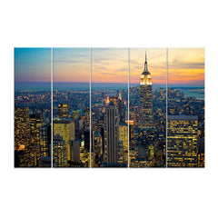 New York Downtown Split Wall Art Set of 5