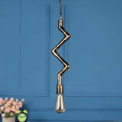 Zig Zag Copper Rod Designer Hanging Light