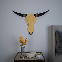 Bull Backlit Wall Art / Night Light, Walnut or Oak Finish