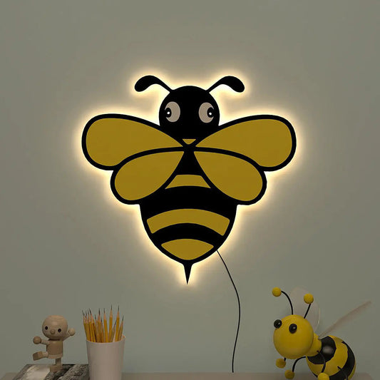 Honey Bee Backlit Wooden Wall Décor