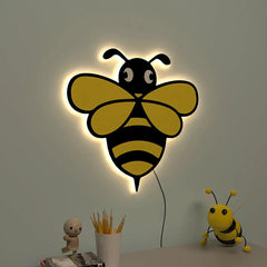 Honey Bee Backlit Wooden Wall Décor