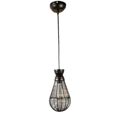 Black Caged Focus Metal Hanging Light