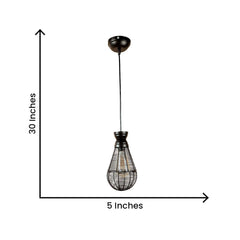 Black Caged Focus Metal Hanging Light