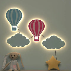 Pastel Hot Air Balloon Backlit Wooden Wall Décor