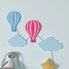 Pastel Hot Air Balloon Backlit Wooden Wall Décor