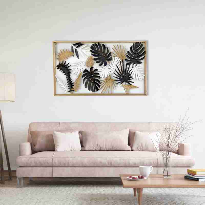 Monstera Leaves Frame Wall Decor Metal Wall Art