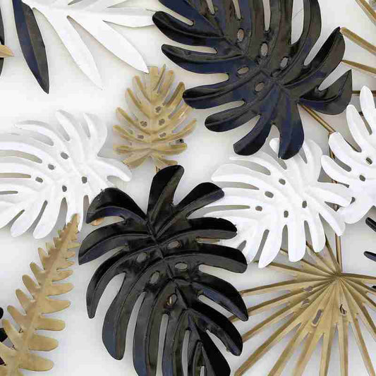 Monstera Leaves Frame Wall Decor Metal Wall Art