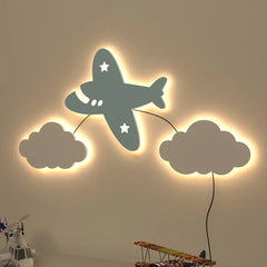 Aeroplane Kids Backlit Wooden Wall Décor