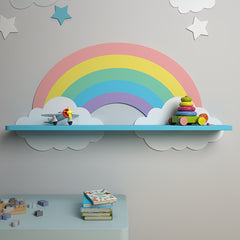 Rainbow Wooden Shelf for Kids