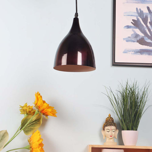 Tapered Shiny Black Focus Hanging Light