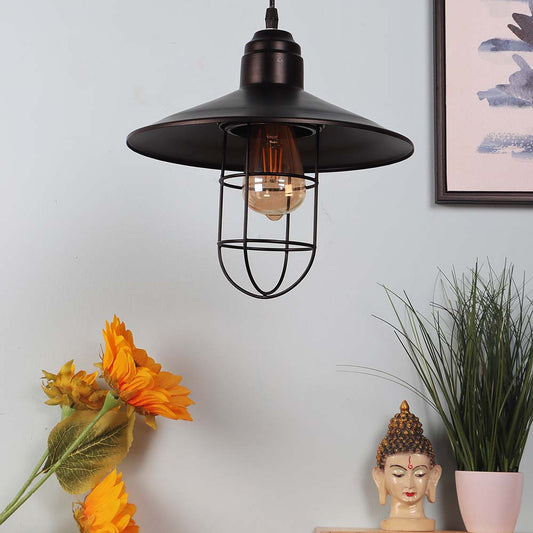 Black Metal Focus Single Hanging Light