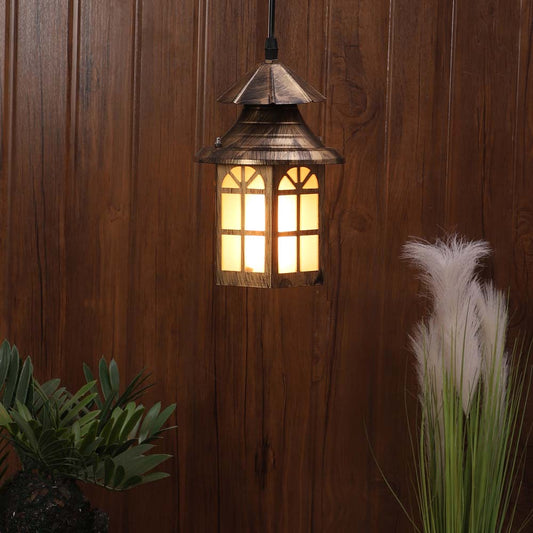 Victorian Motif Wooden Single Hanging Light