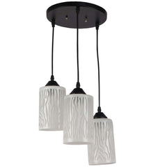 Abstract Textured Cylindrical Warm Cluster Ceiling Light