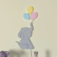 Playful Elephant Baby Backlit Wooden Wall Décor