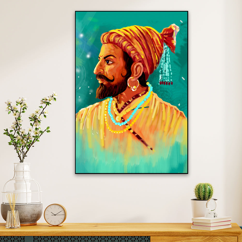 Aesthetic Shivaji Maharaj Canvas Painting for Home