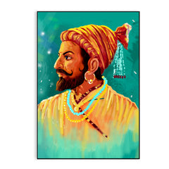 Aesthetic Shivaji Maharaj Canvas Painting for Home