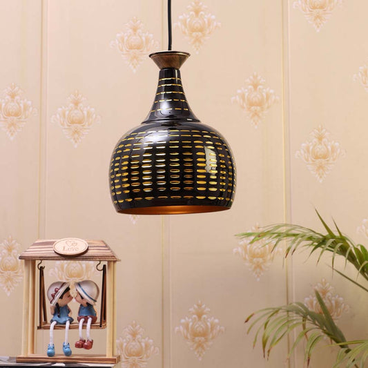 Black Textured Contemporary Single Hanging Light