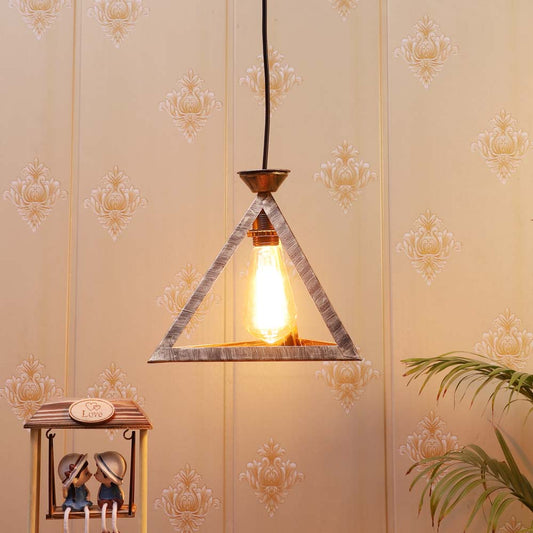 Triangular Wooden Club Single Hanging Light