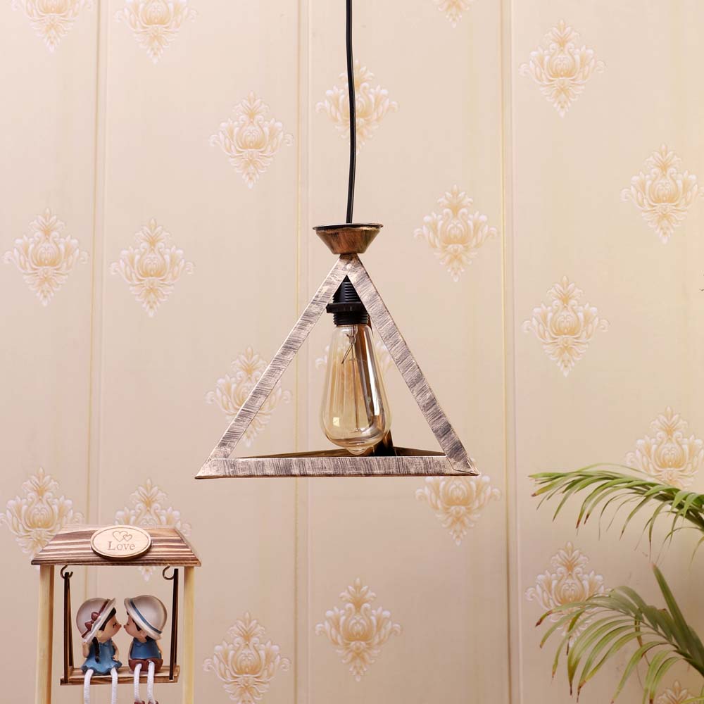 Triangular Wooden Club Single Hanging Light