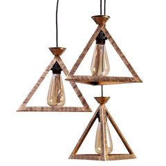 Triangular Wooden Club Cluster Hanging Lights