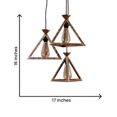 Triangular Wooden Club Cluster Hanging Lights